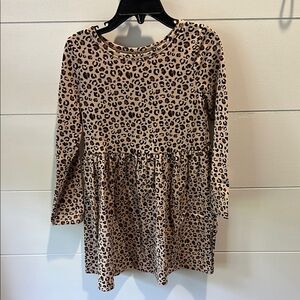 Cat & Jack Brown Tan Long Sleeve Crew Neck Sundress